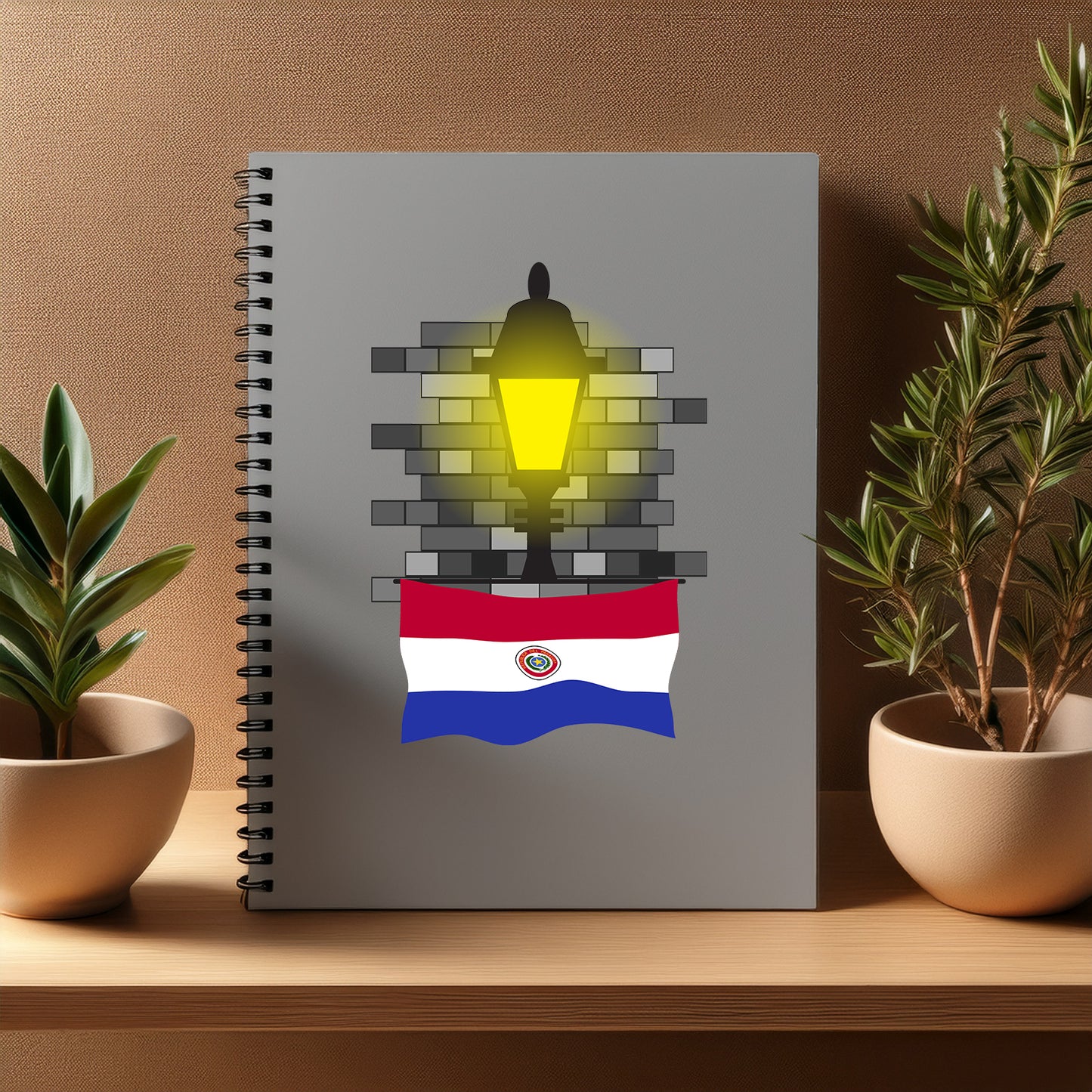 Paraguay Street Lamp Bricks Notebook