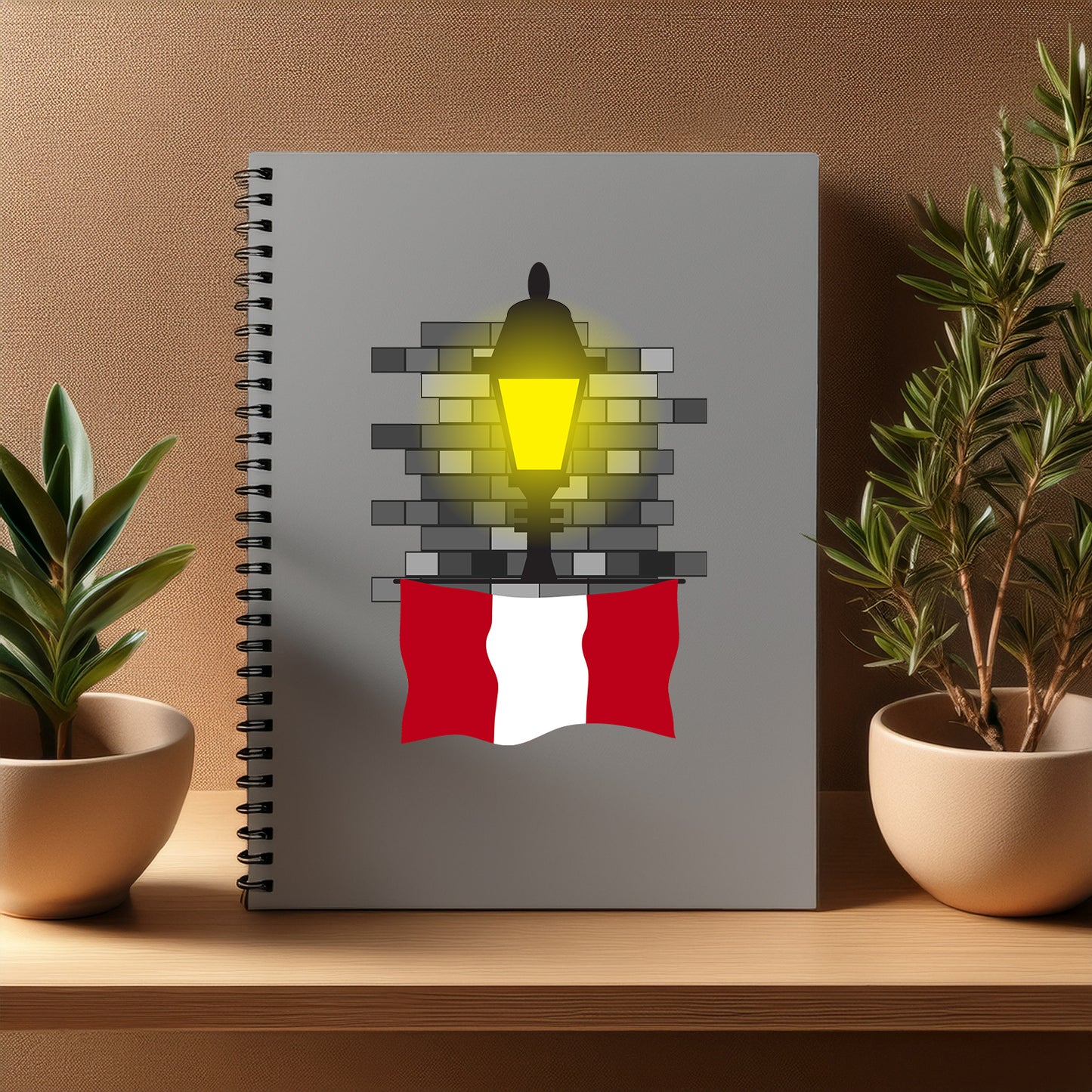 Peru Street Lamp Bricks Notebook