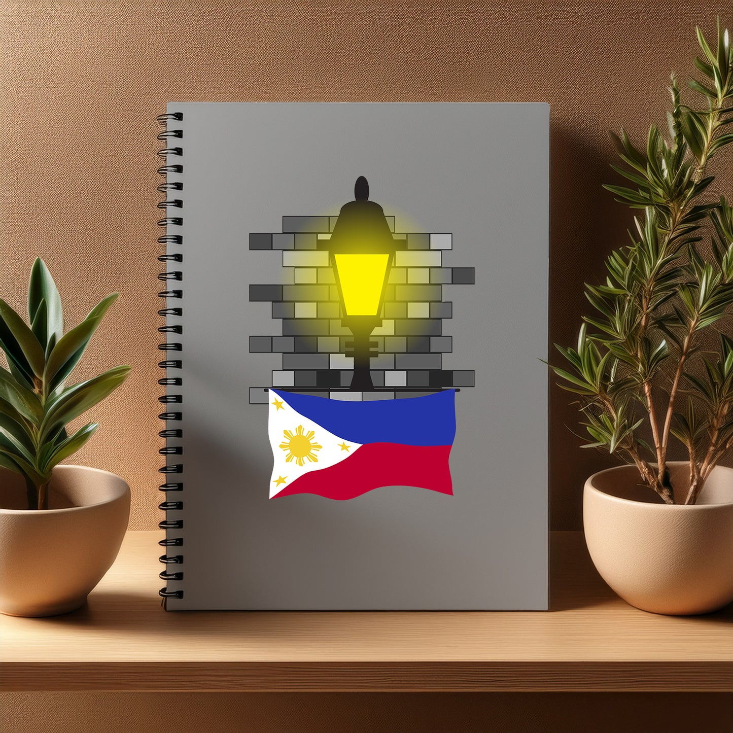 Philippines Street Lamp Bricks Notebook