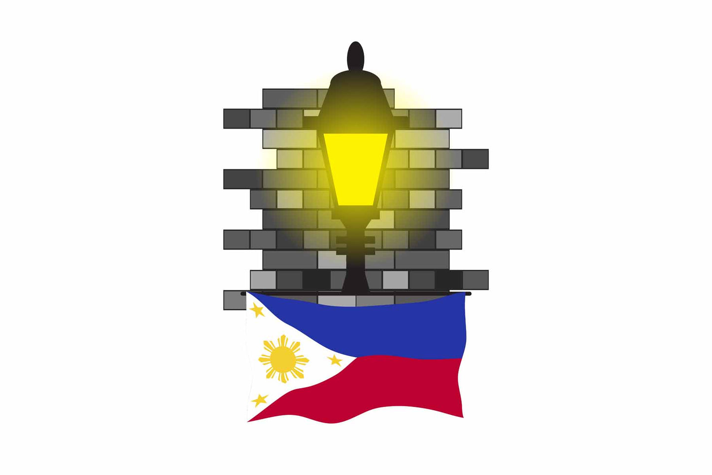 Philippines Street Lamp Bricks Sticker