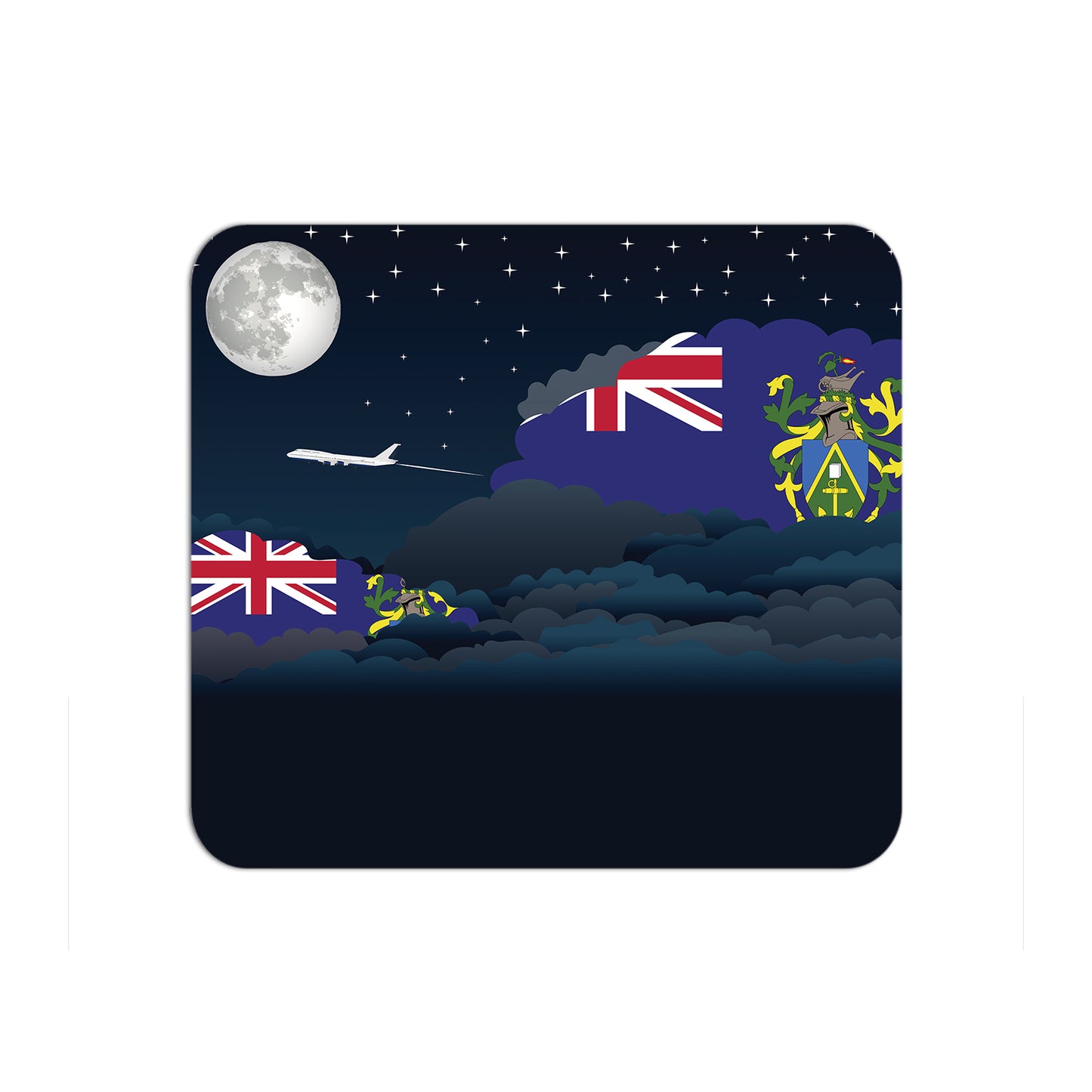 Pitcairn Islands Airplane Airport Flight Night Clouds Mousepad