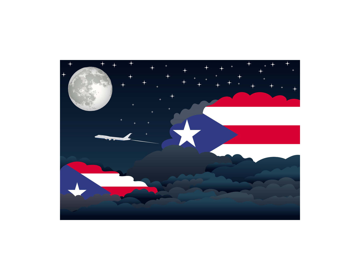 Puerto Rico Night Clouds Blankets & Throws | Premium Soft Blankets | City Posters Plus