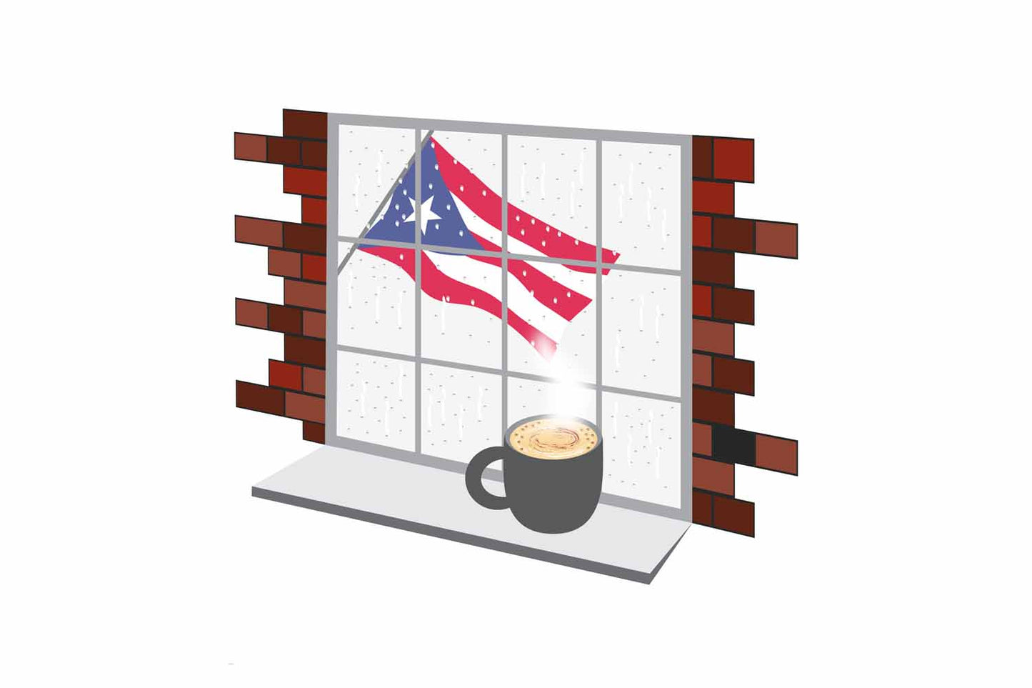 Puerto Rico Coffee Rain Window Sticker