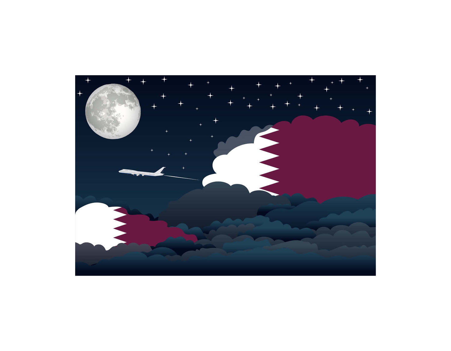 Qatar Night Clouds Blankets & Throws | Premium Soft Blankets | City Posters Plus