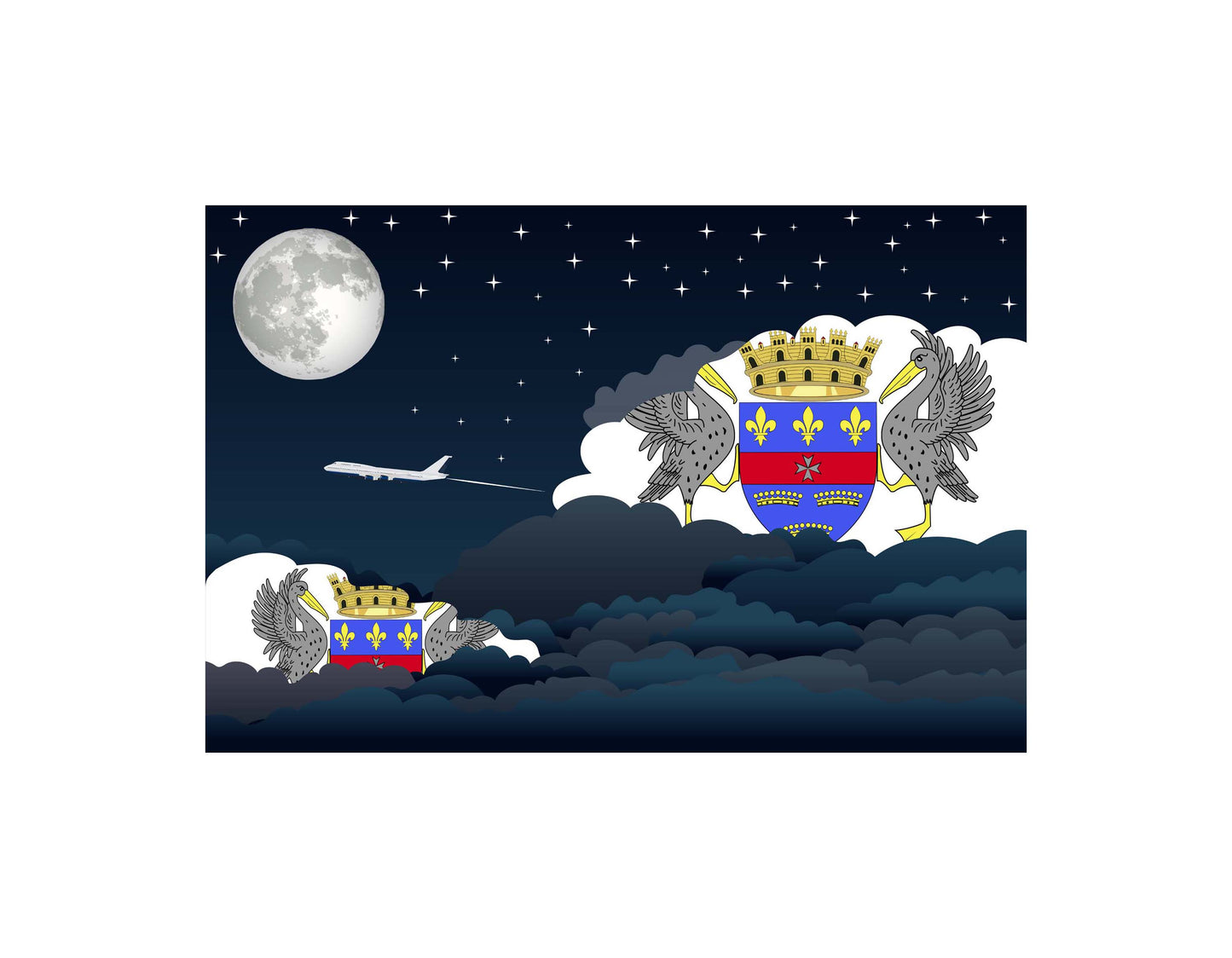 Saint Barthelemy Night Clouds Blankets & Throws | Premium Soft Blankets | City Posters Plus