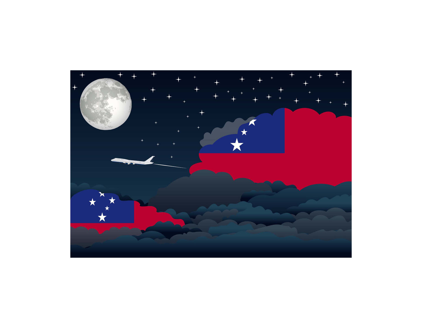 Samoa Night Clouds Blankets & Throws | Premium Soft Blankets | City Posters Plus