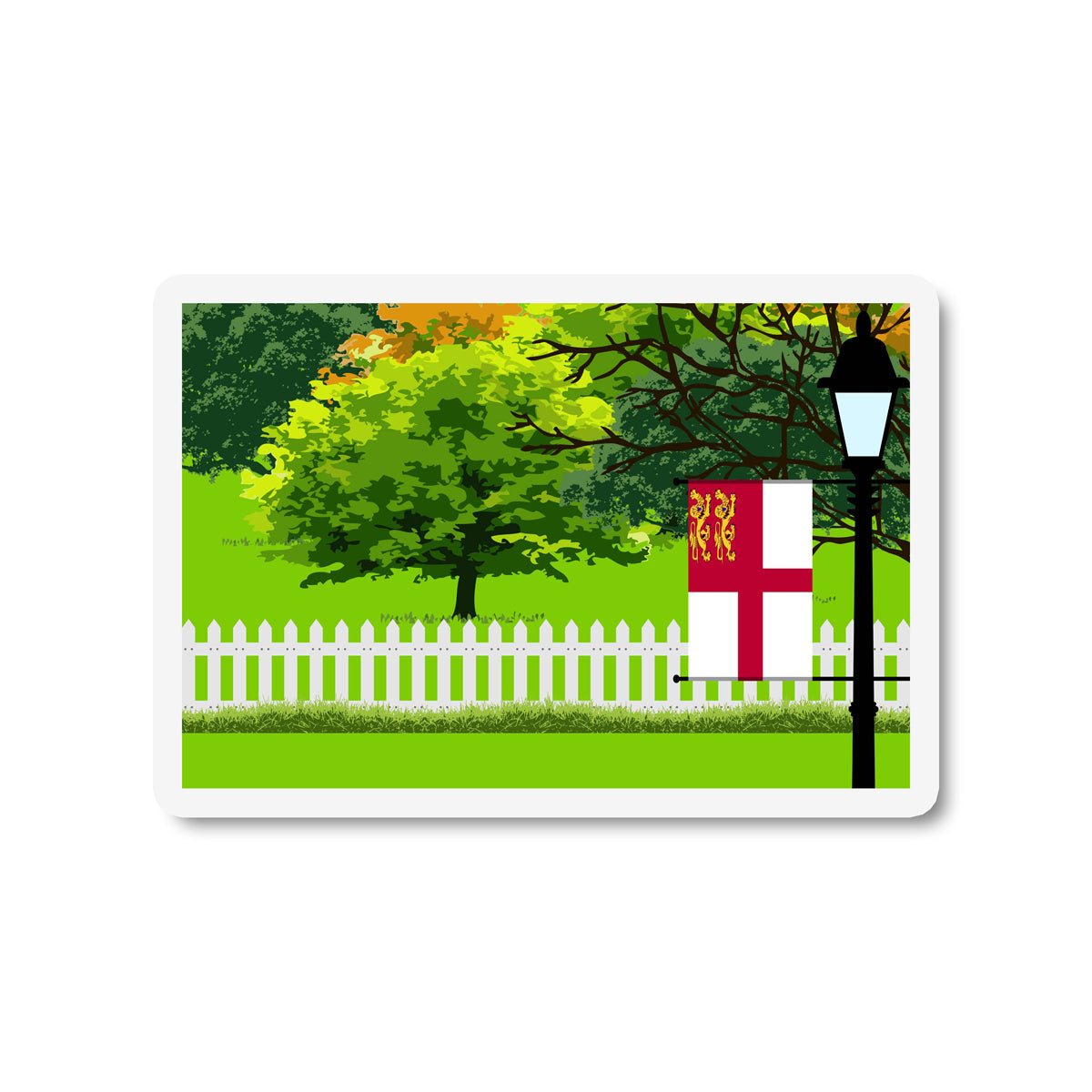 Sark Trees Street Lamp Fridge Magnet