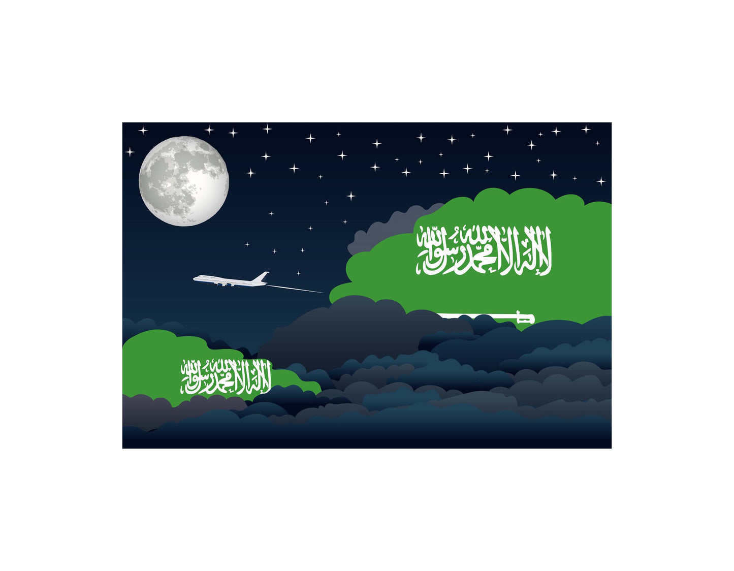 Saudi Arabia Night Clouds Blankets & Throws | Premium Soft Blankets | City Posters Plus