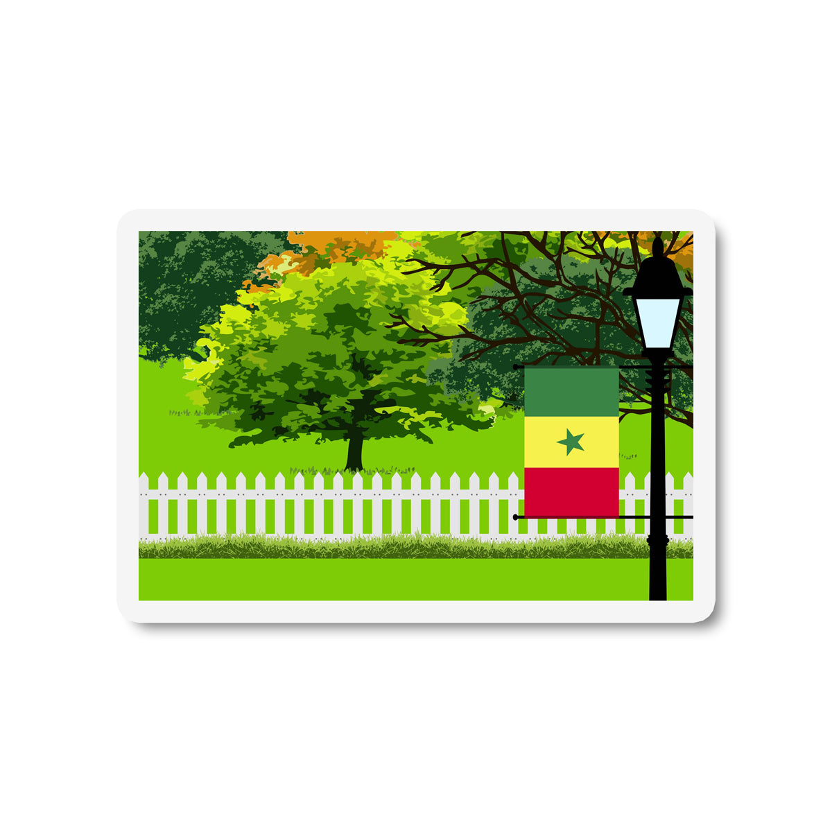 Senegal Trees and Street Lamp Sticker