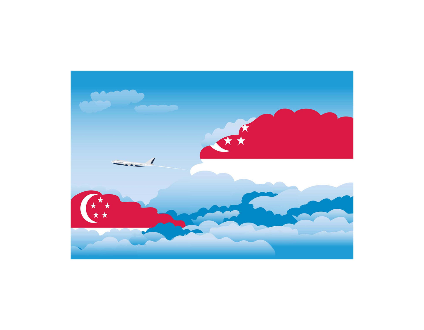 Singapore Day Clouds Blankets & Throws | Soft Premium Blankets | City Posters Plus