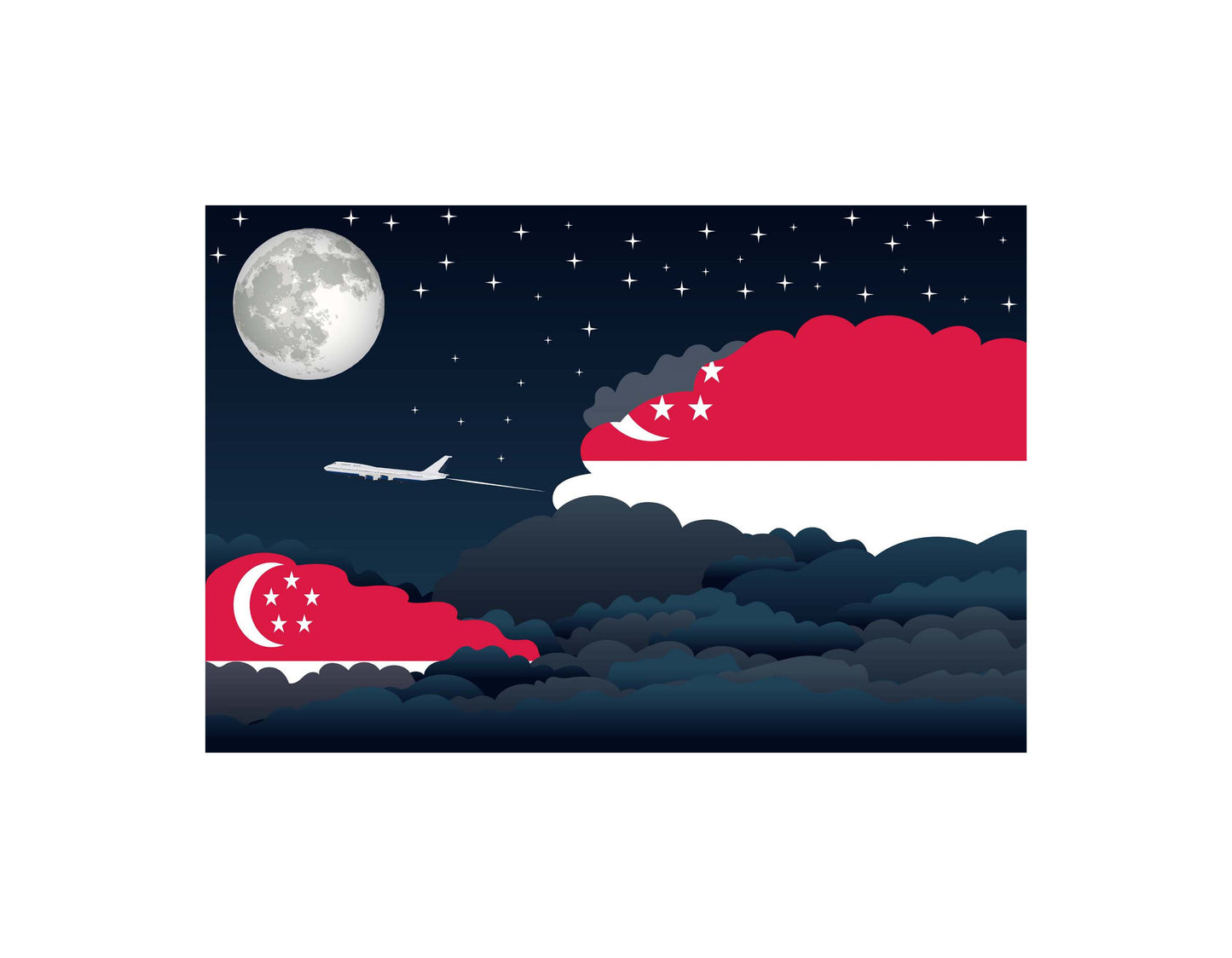 Singapore Night Clouds Blankets & Throws | Premium Soft Blankets | City Posters Plus