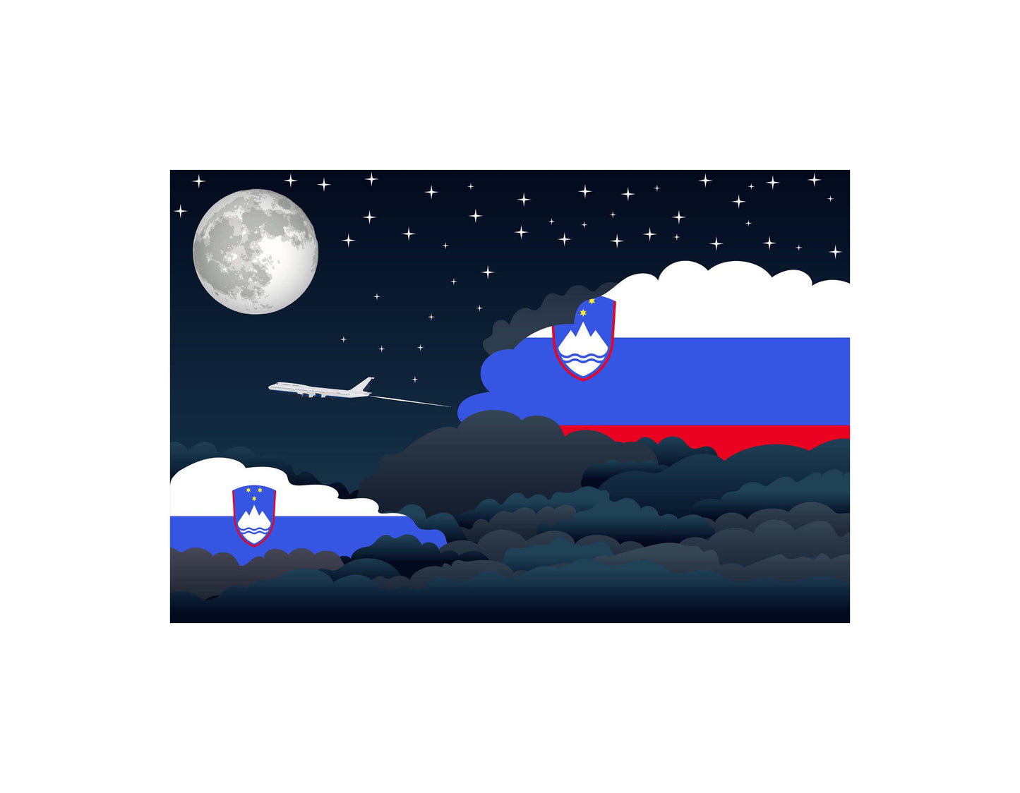Slovenia Night Clouds Blankets & Throws | Premium Soft Blankets | City Posters Plus