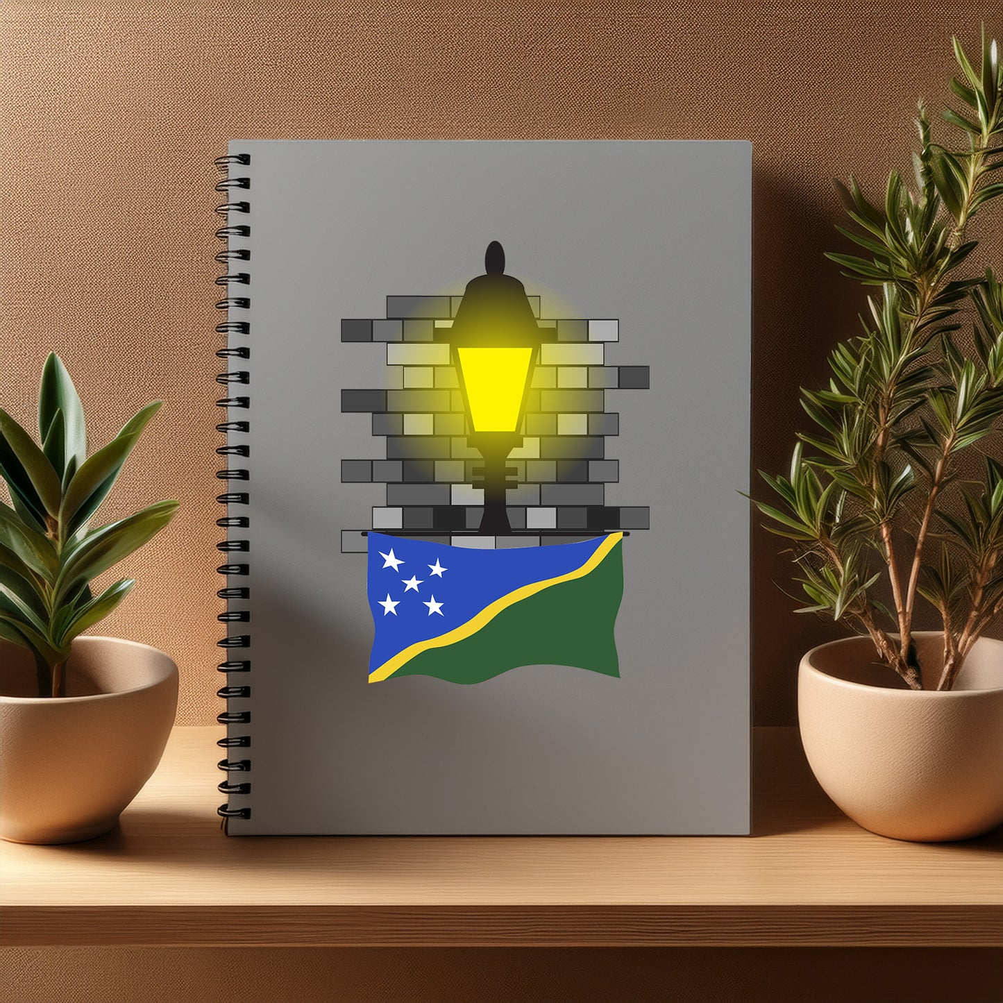Solomon Islands Street Lamp Bricks Notebook