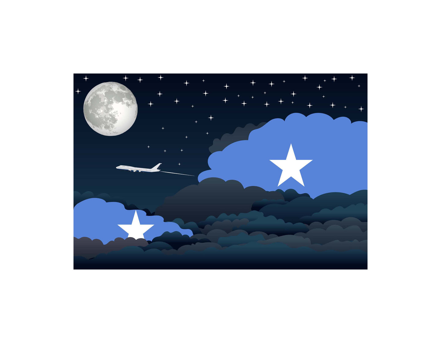 Somalia Night Clouds Blankets & Throws | Premium Soft Blankets | City Posters Plus