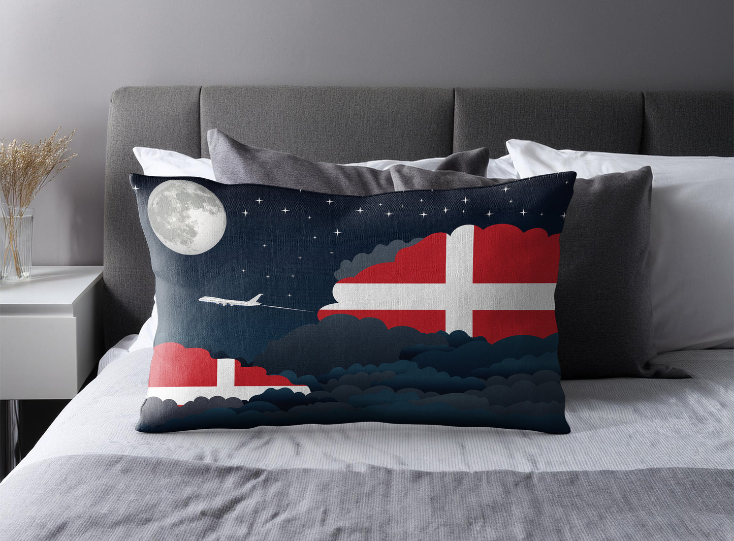 Sovereign Military Order of Malta World Airplane Night Clouds Square & Rectangle Pillow Cases | Aviation Night Sky Pillow Covers