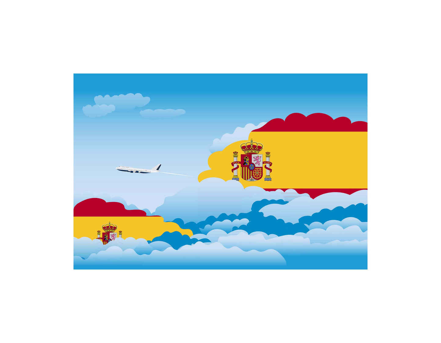 Spain Day Clouds Blankets & Throws | Soft Premium Blankets | City Posters Plus