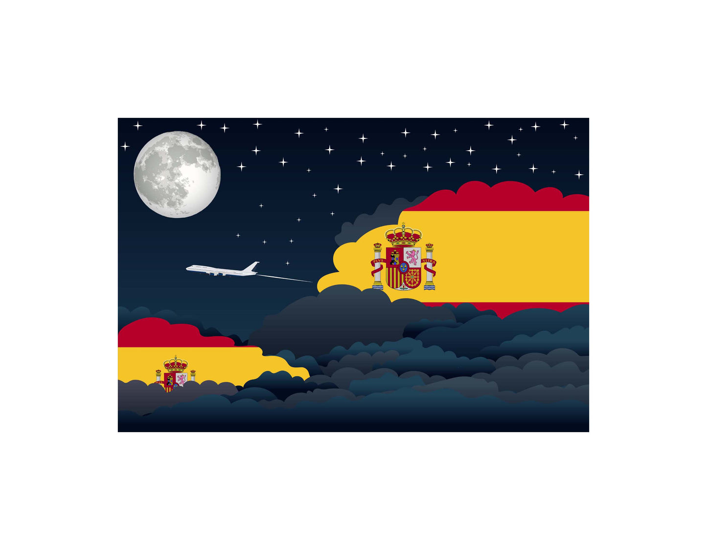 Spain Night Clouds Blankets & Throws | Premium Soft Blankets | City Posters Plus