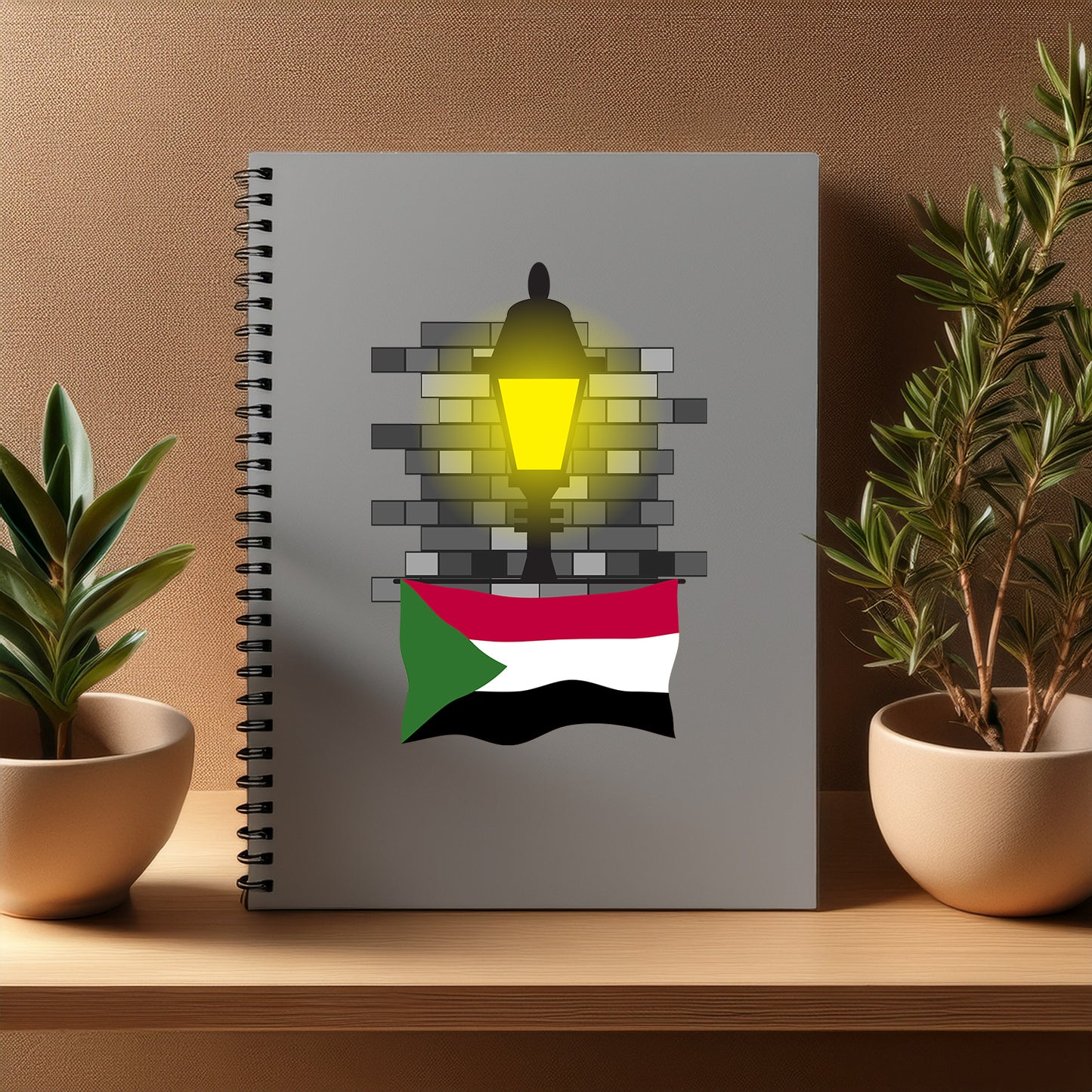 Sudan Street Lamp Bricks Notebook