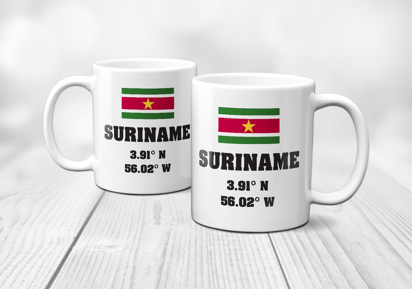Suriname Laitutude Longitude Mug