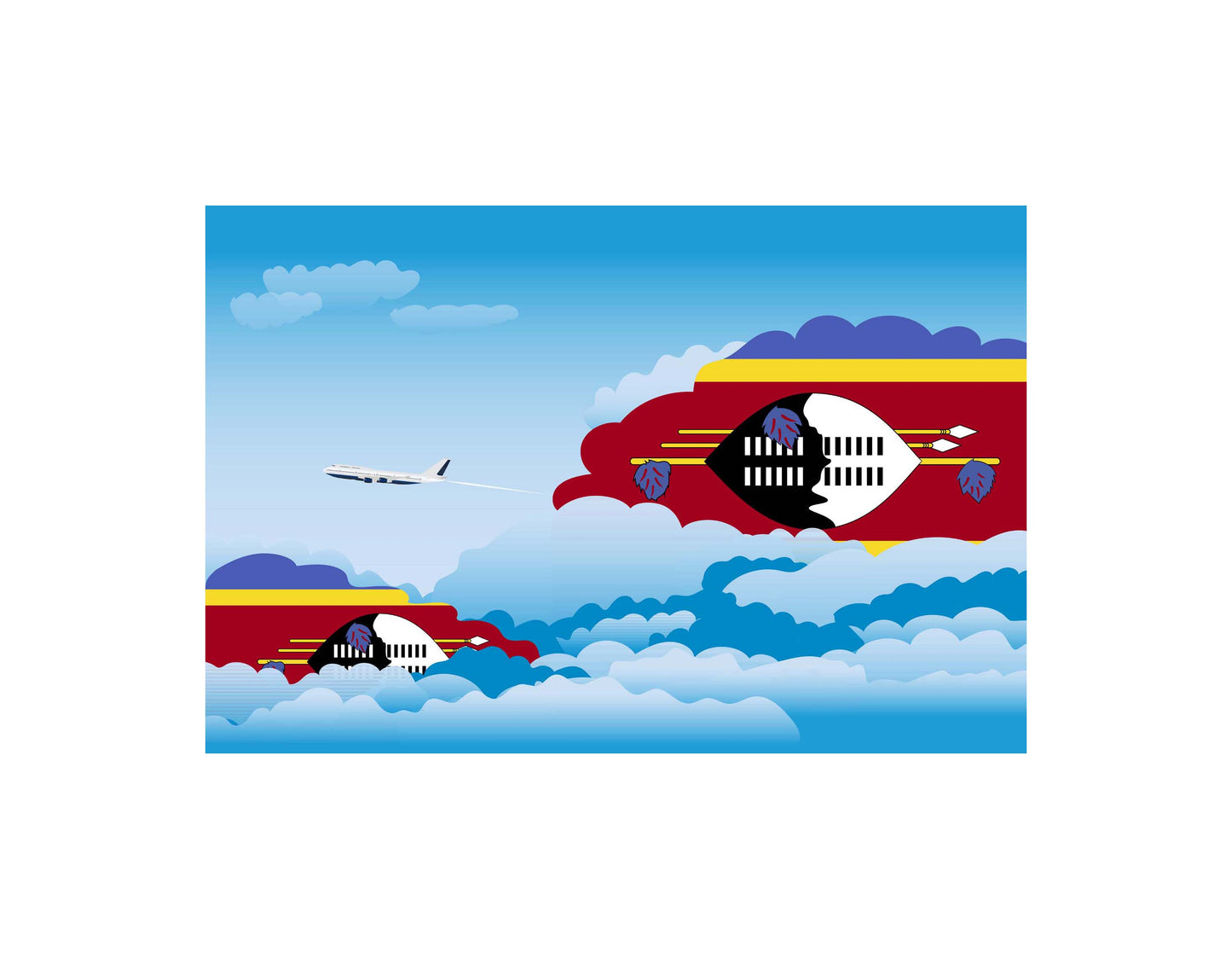 Swaziland Day Clouds Blankets & Throws | Soft Premium Blankets | City Posters Plus