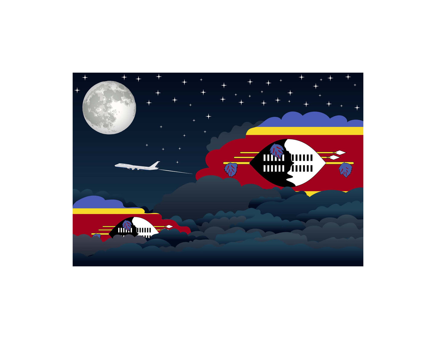 Swaziland Night Clouds Blankets & Throws | Premium Soft Blankets | City Posters Plus