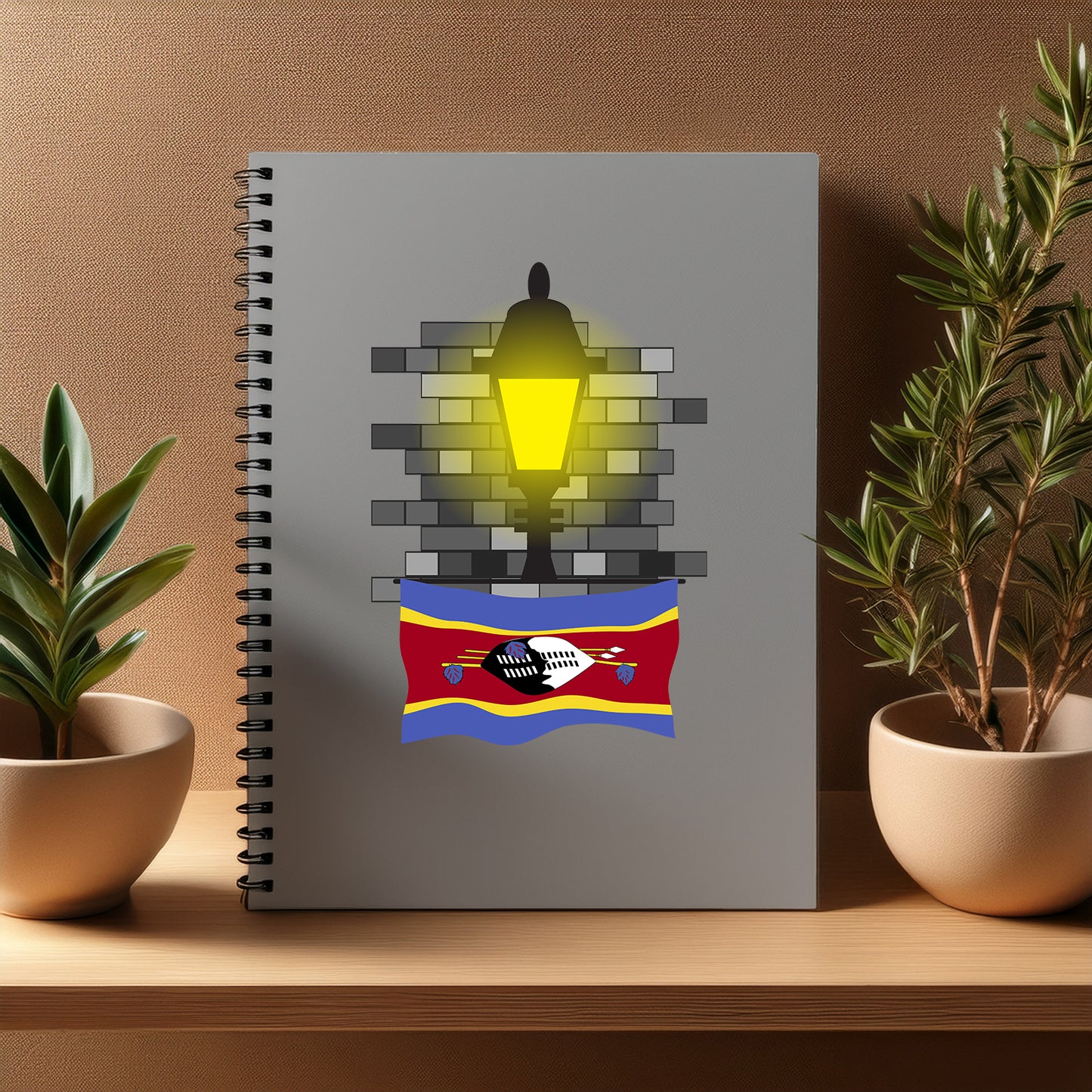 Swaziland Street Lamp Bricks Notebook