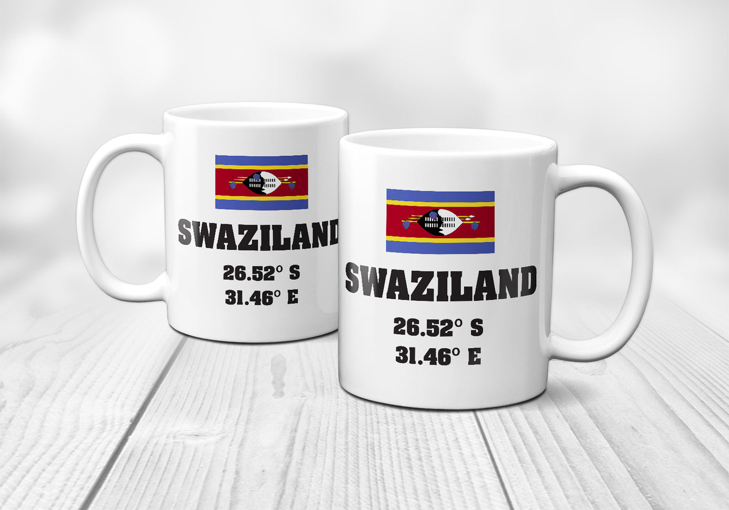 Swaziland Laitutude Longitude Mug