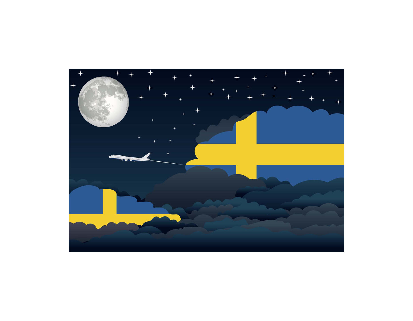 Sweden Night Clouds Blankets & Throws | Premium Soft Blankets | City Posters Plus