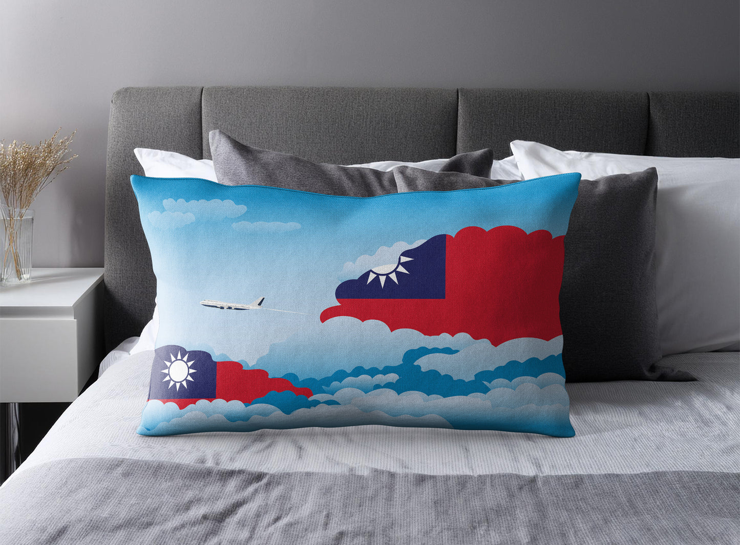 Taiwan World Airplane Day Clouds Square & Rectangle Pillow Cases | Aviation Decorative Pillow Covers