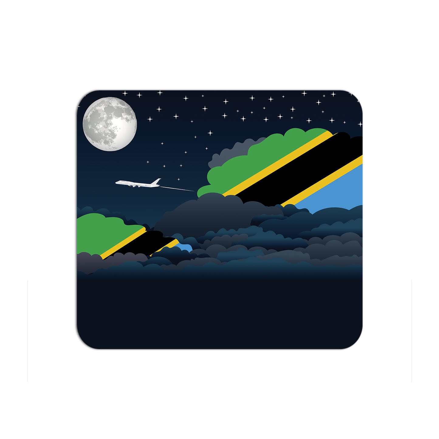 Tanzania Airplane Airport Flight Night Clouds Mousepad