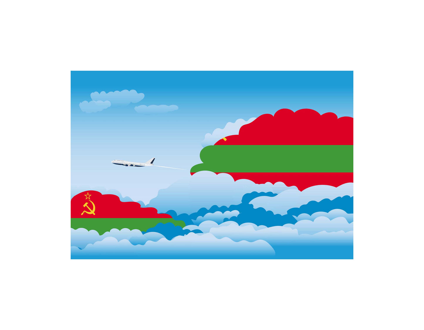 Transnistria Day Clouds Blankets & Throws | Soft Premium Blankets | City Posters Plus