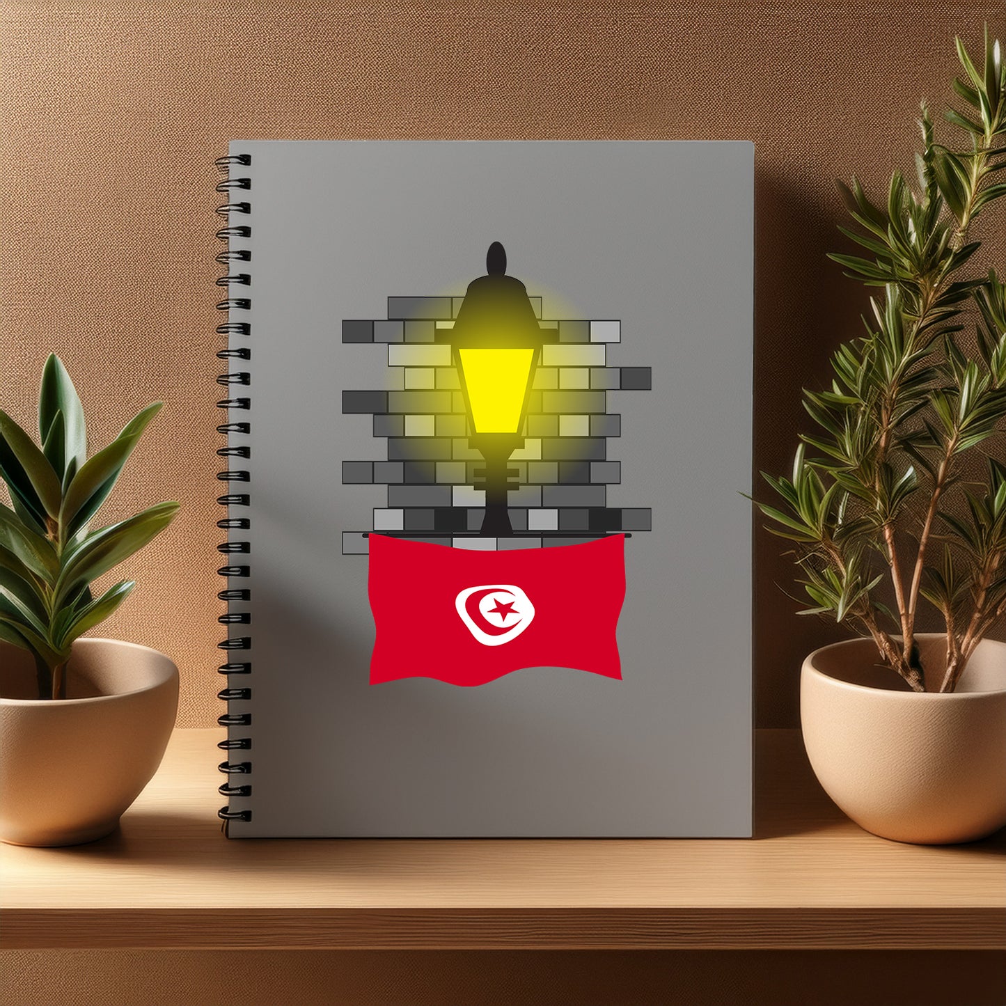 Tunisia Street Lamp Bricks Notebook