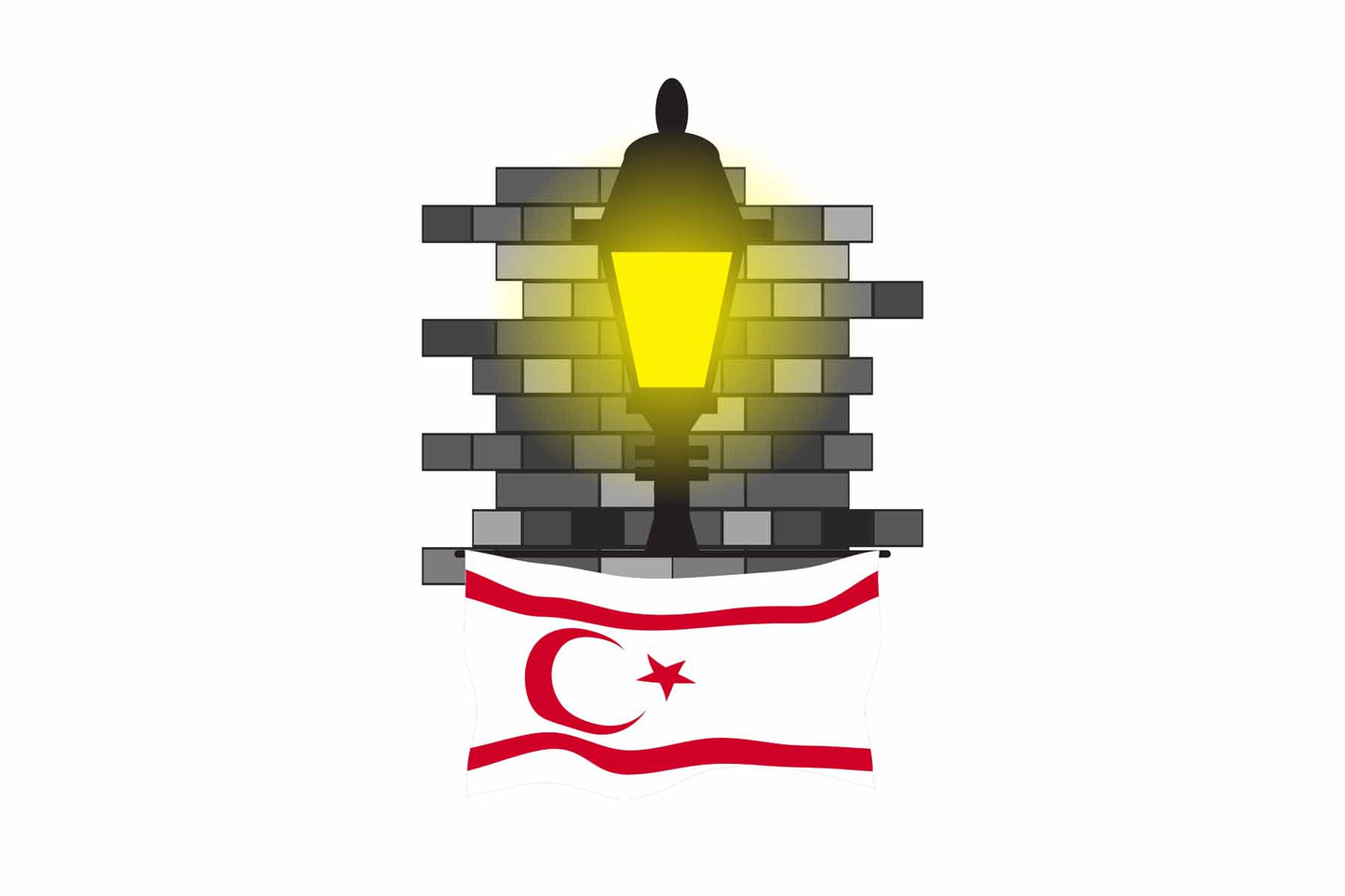 Turkish Republic of Northern Cyprus Street Lamp Bricks Sticker