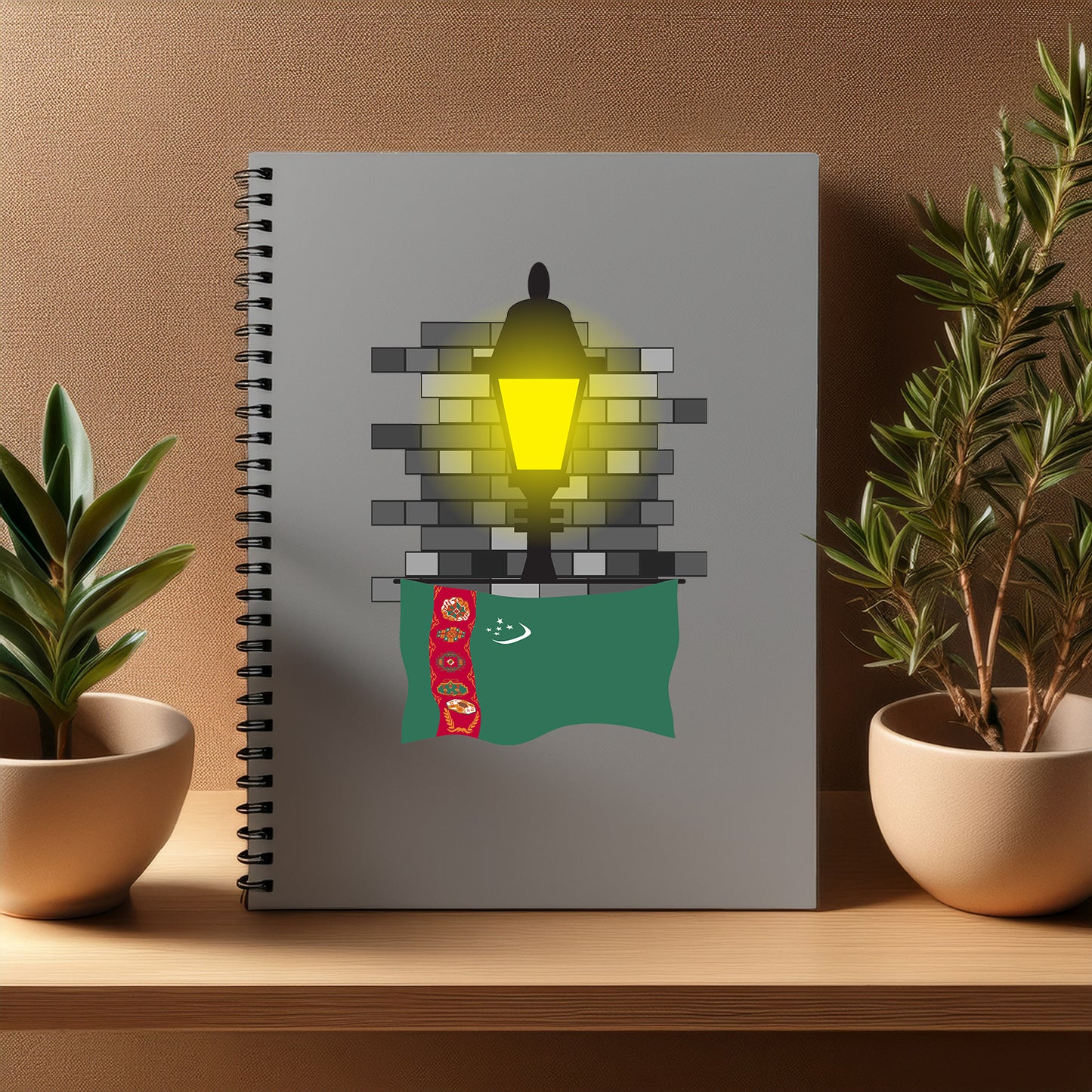 Turkmenistan Street Lamp Bricks Notebook