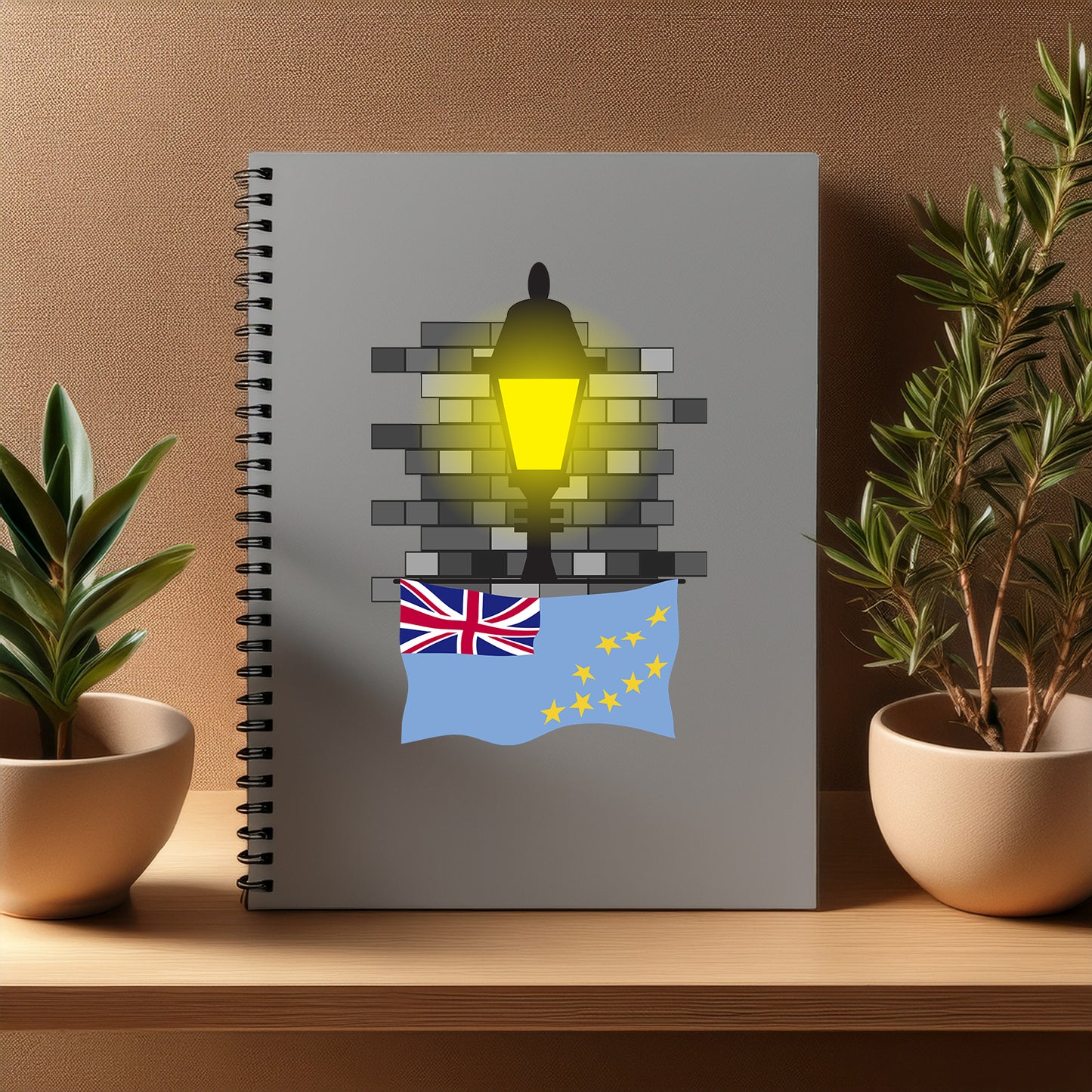 Tuvalu Street Lamp Bricks Notebook