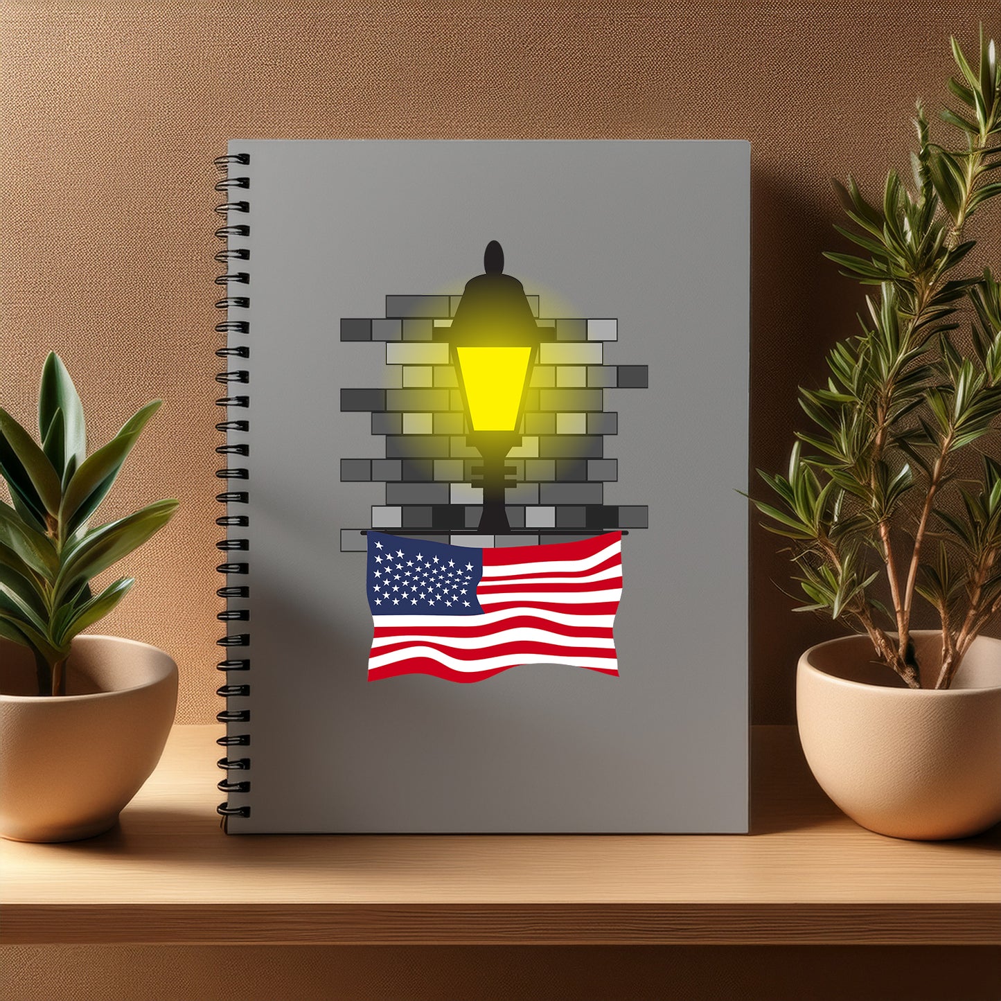 USA Street Lamp Bricks Notebook