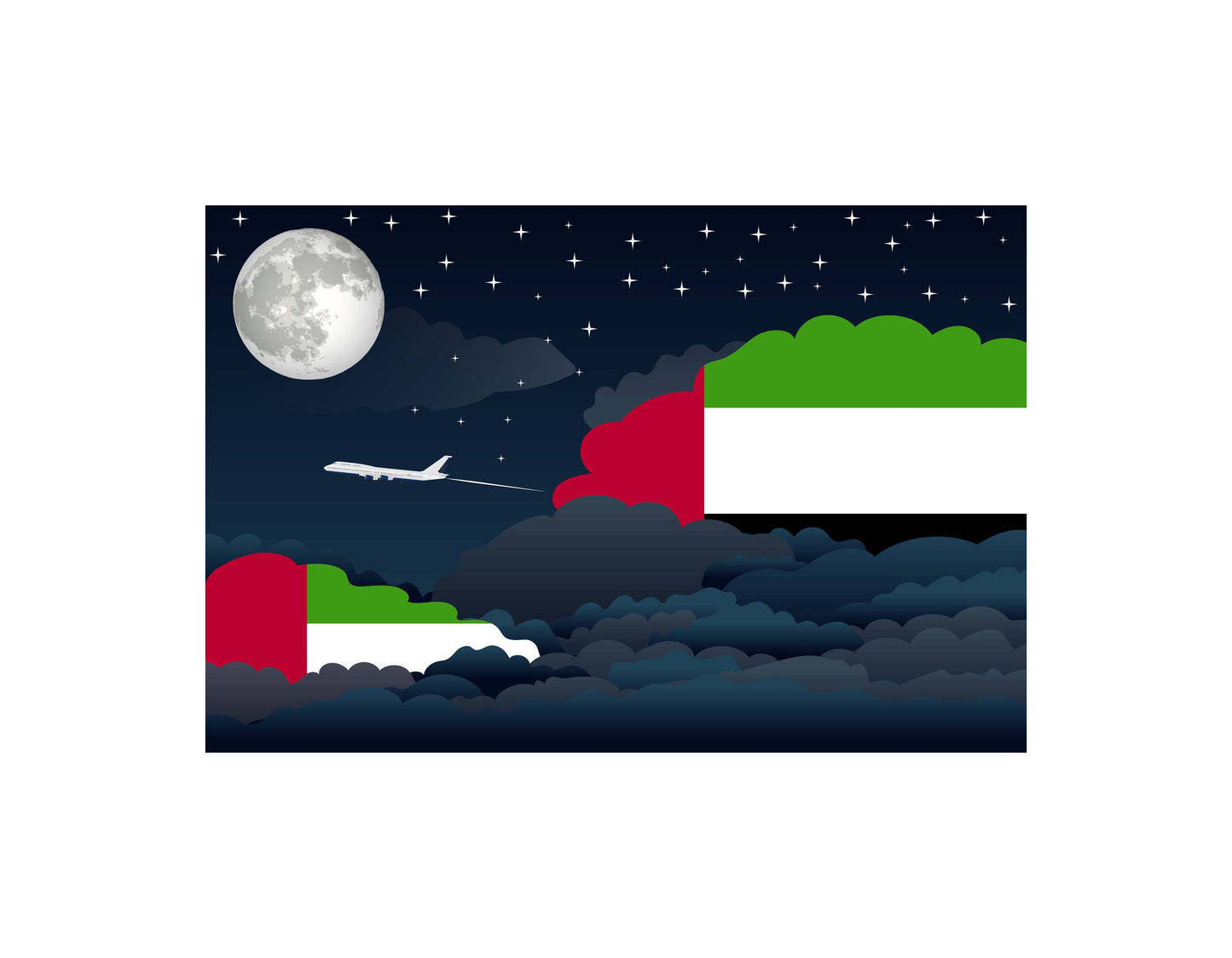 United Arab Emirates Night Clouds Blankets & Throws | Premium Soft Blankets | City Posters Plus