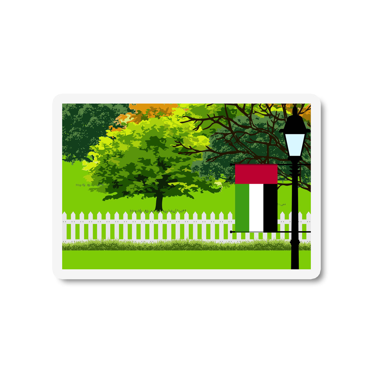 United Arab Emirates Trees Street Lamp Fridge Magnet