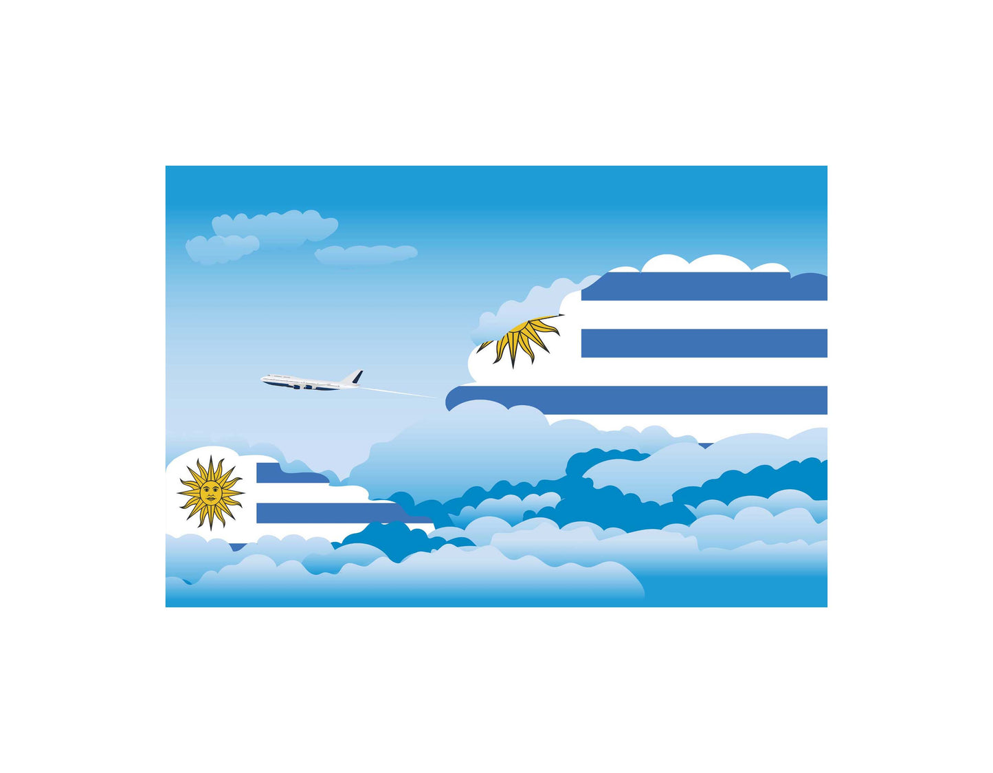 Uruguay Day Clouds Blankets & Throws | Soft Premium Blankets | City Posters Plus