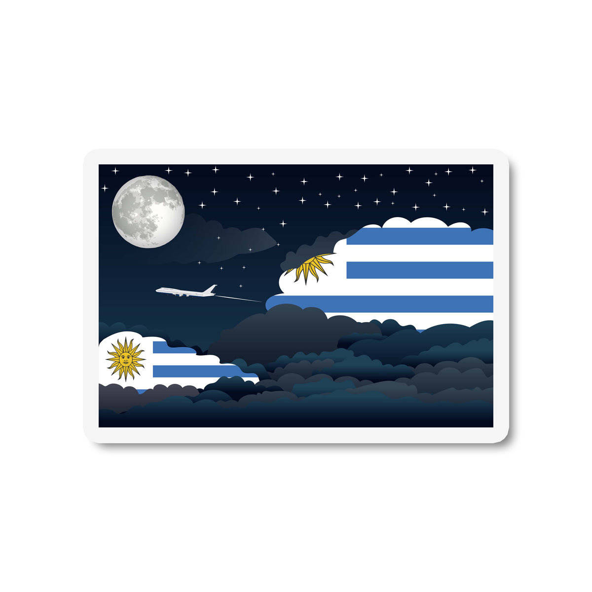 Uruguay Night Clouds Fridge Magnet