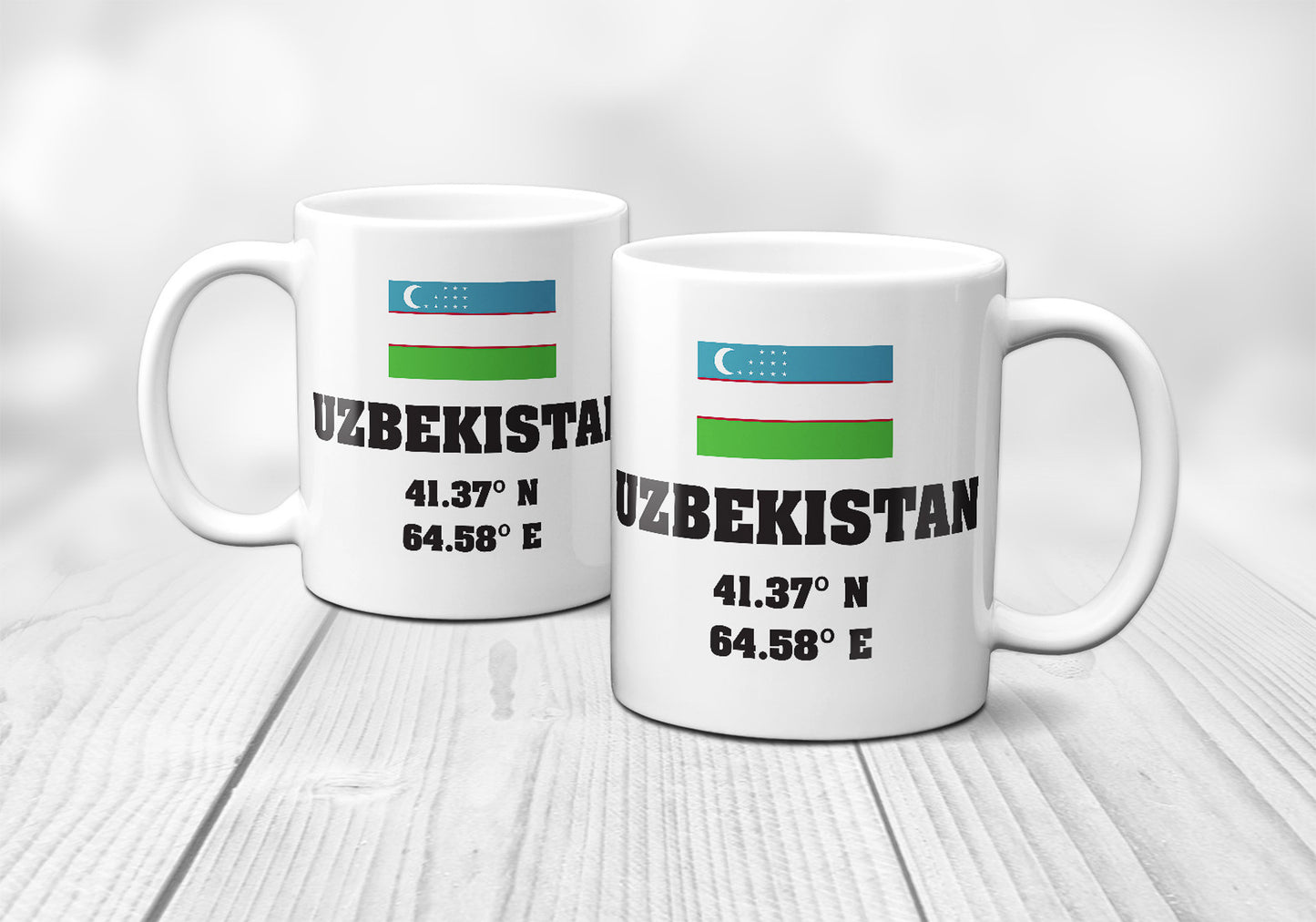 Uzbekistan Laitutude Longitude Mug