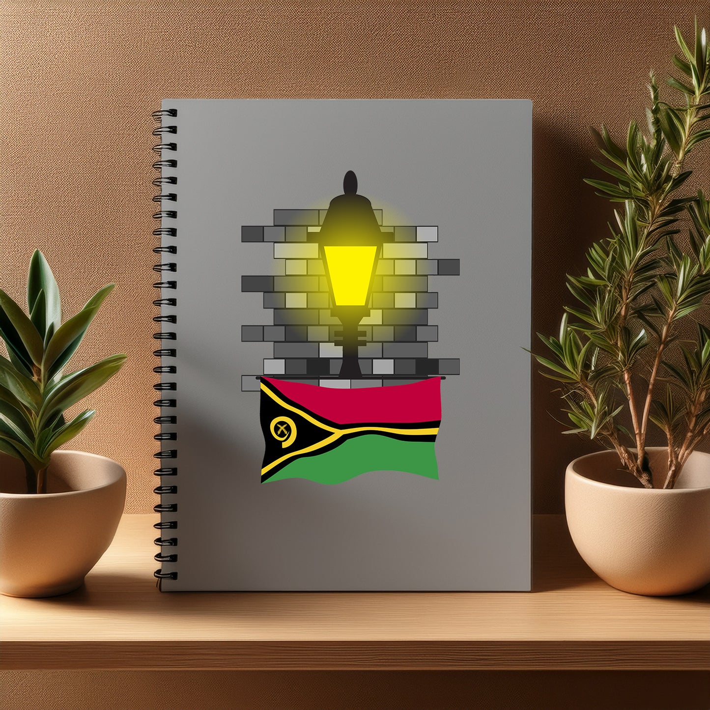 Vanuatu Street Lamp Bricks Notebook