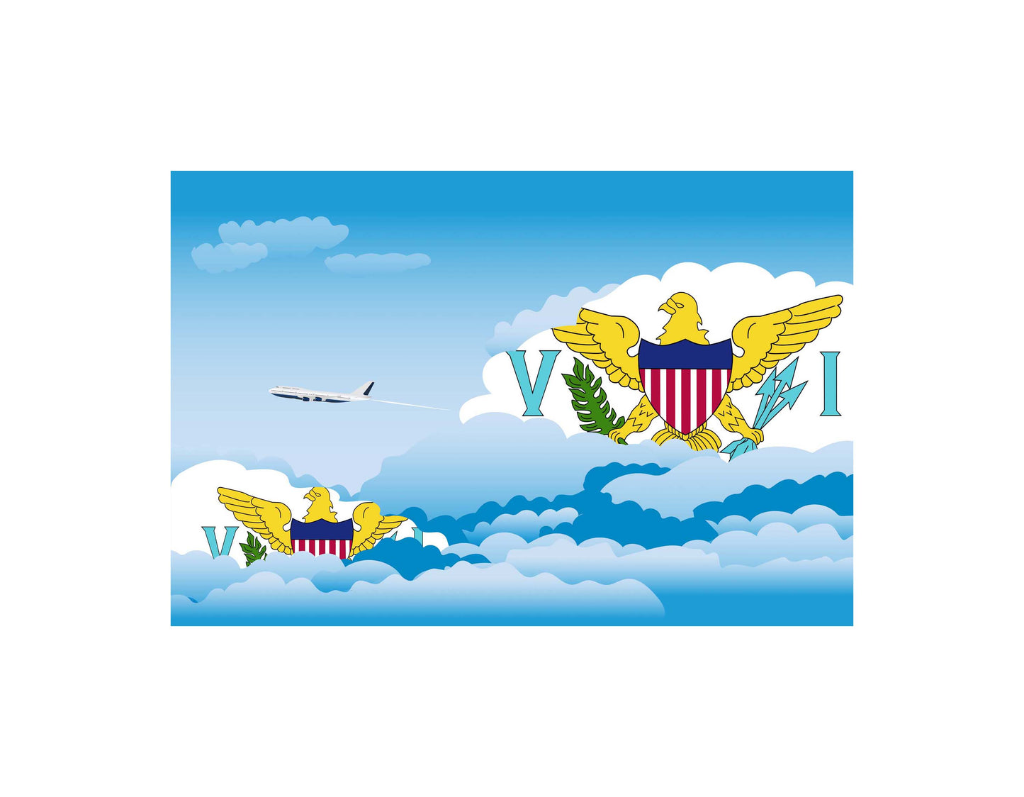 Virgin Islands US Day Clouds Blankets & Throws | Soft Premium Blankets | City Posters Plus