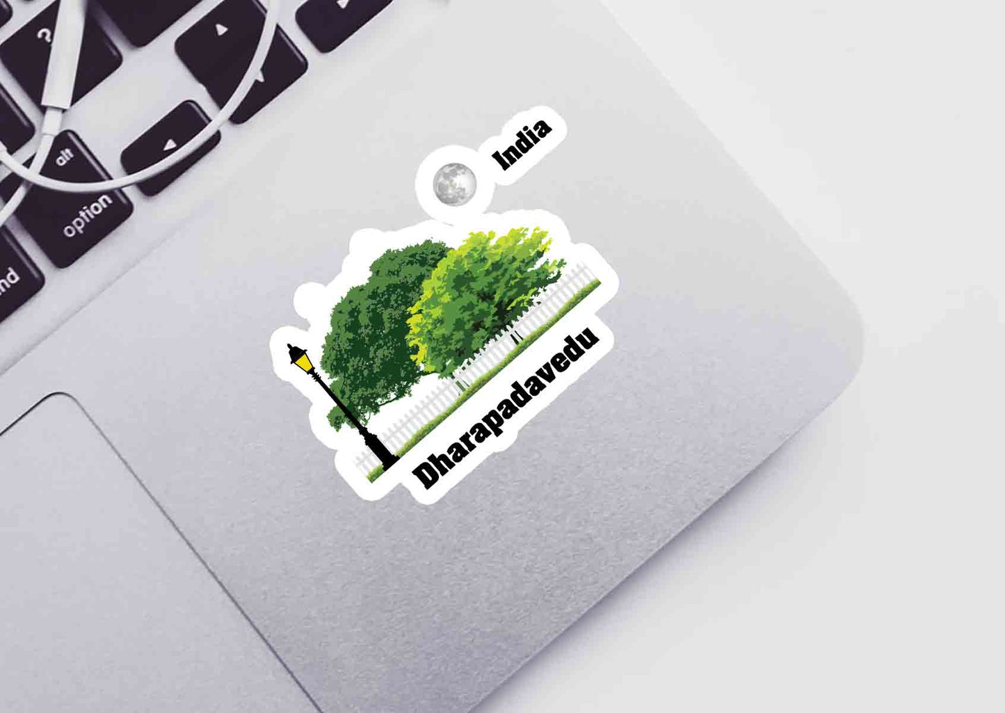 Dharapadavedu Home Trees Moon Shape Sticker