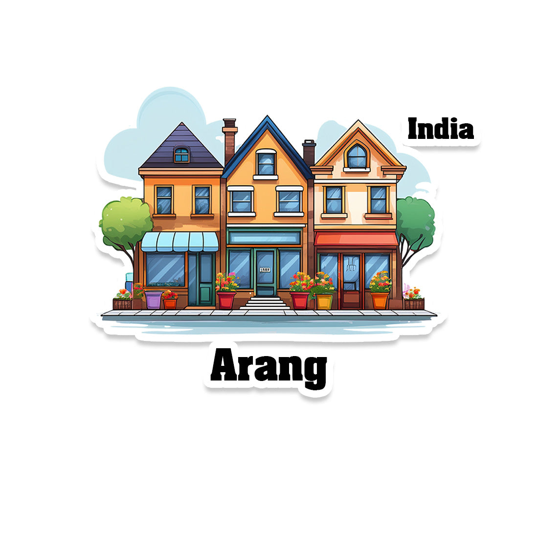 Arang Three Home Offiec Shop Town Sticker & Magnet | Home Town Souvenirs