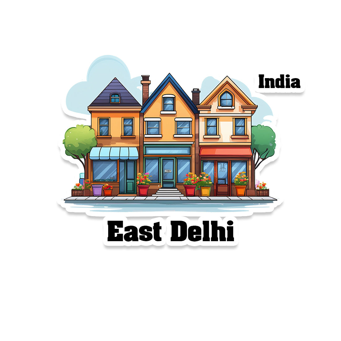 East Garo Hills Three Home Offiec Shop Town Sticker & Magnet | Home Town Souvenirs