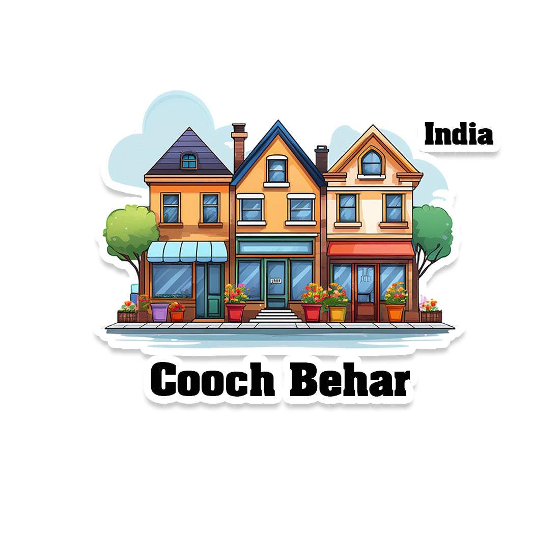 Cooch Three Home Offiec Shop Town Sticker & Magnet | Home Town Souvenirs