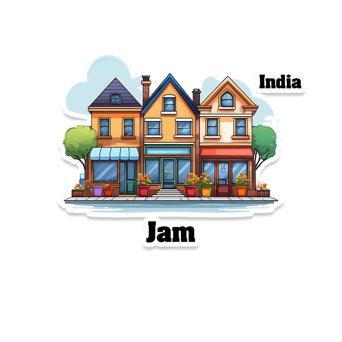 Jam Three Home Offiec Shop Town Sticker & Magnet | Home Town Souvenirs