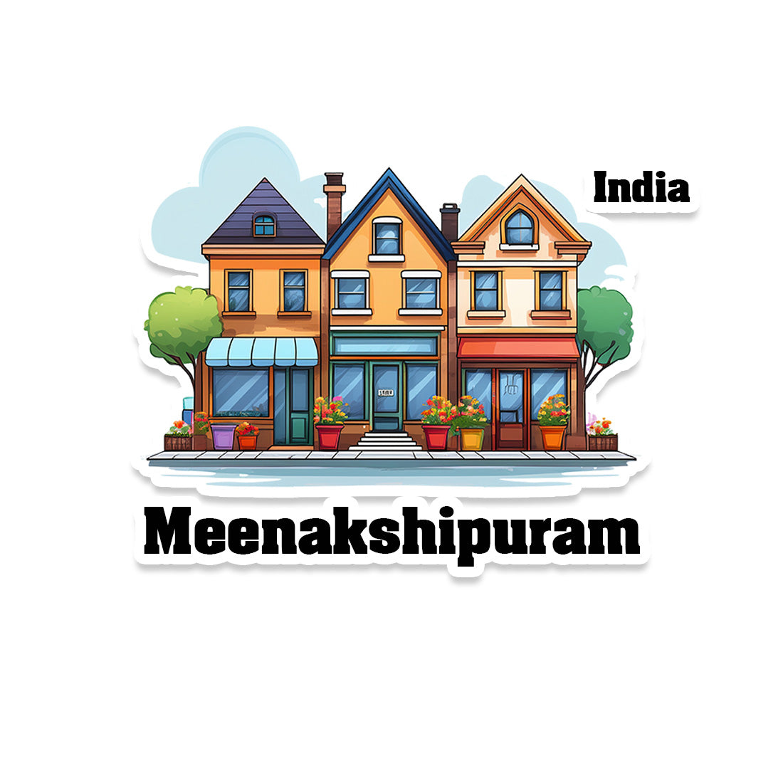 Meenakshipuram Three Home Offiec Shop Town Sticker & Magnet | Home Town Souvenirs