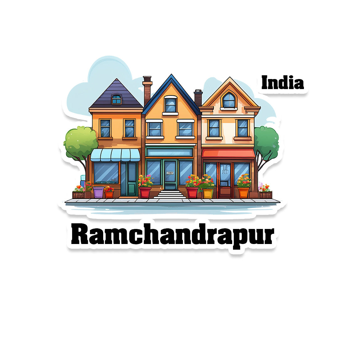 Ramchandrapur Three Home Offiec Shop Town Sticker & Magnet | Home Town Souvenirs